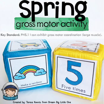 Preview of Spring Gross Motor Activity Movement Dice or Cards Preschool and Kinders