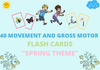 Preview of Spring Gross Motor Movement Cards/Flashcards: (Fun Game/Activity-EI and School)