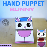 Spring Hand Puppet Craft , Letter B, Easter Bunny Coloring
