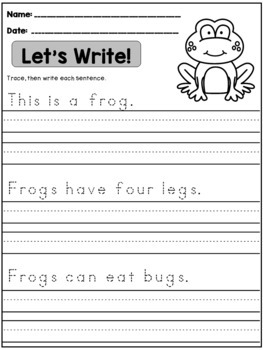 spring handwriting practice sentences by danas