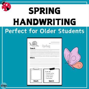 Preview of Spring Handwriting Practice for Older Students // 25 Worksheets