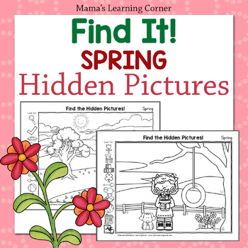 Preview of Spring Hidden Pictures Worksheets
