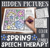Spring Color by Symbol Hidden Images BUNDLE! Speech Therapy