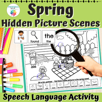 Preview of Spring Hidden Picture Scenes Printable Articulation Carryover Speech Therapy