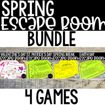 Preview of Spring Holiday Escape Room Bundle - Fun Activities!