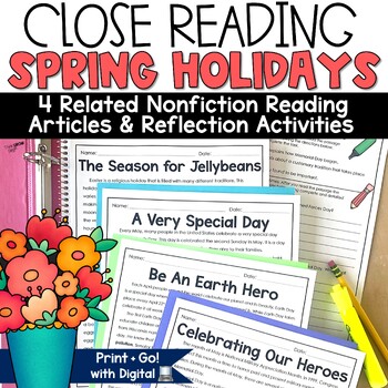 Preview of Mother's Day Reading Comprehension Passage May Memorial Day Activities