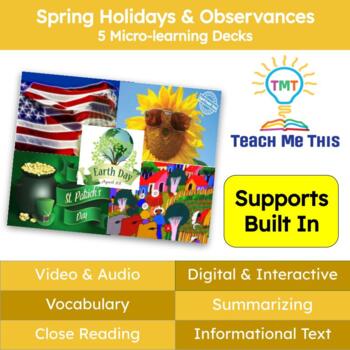 Preview of Spring Holidays Informational Text Reading Passage and Activities Bundle