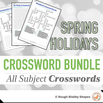 Preview of Spring Holidays - Seasonal - Crossword Puzzles Growing Bundle