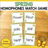 Spring Homophones Match Game & Worksheets