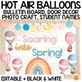 Spring Hot Air Balloons Bulletin Board & Door Decor, Editable