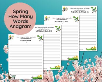 Preview of Spring How Many Words Anagram Puzzle Game