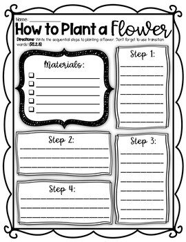 Preview of Spring How-To Writing Activity: How to Plant a Flower