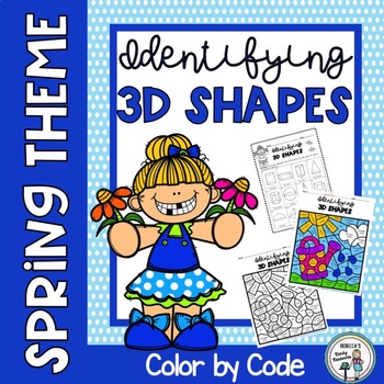 Preview of Spring Identifying 3D Shapes Color by Code 