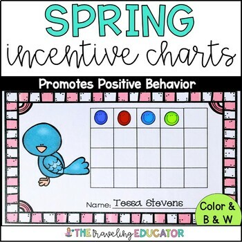 Preview of Spring Incentive Charts - Sticker Chart - Behavior Sticker Chart