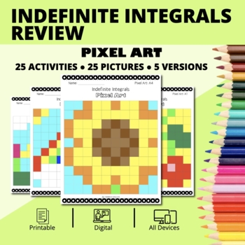 Preview of Spring: Indefinite Integrals REVIEW Pixel Art Activity