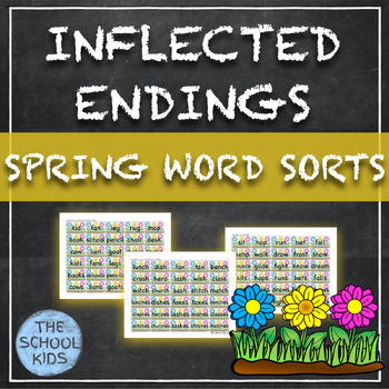 Preview of Spring Inflected Endings Word Sorts s es ies 3 sounds of ed ing