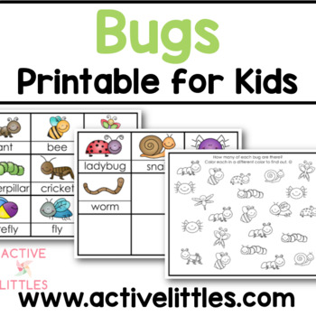 Spring Insect Bugs Color I-Spy Printables + Matching Cards Printable