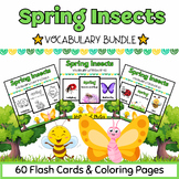 Spring Insects & Bugs Coloring Pages & Flashcards BUNDLE f