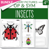 Spring Insects Math BUNDLE Grade 4: Symmetry + Mystery Pic
