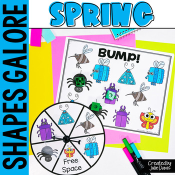 Preview of 2D Shape Centers Spring Math Activities March April Kindergarten 1st Grade PreK
