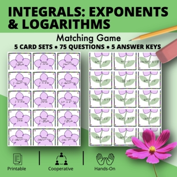 Preview of Spring: Integrals Exponents and Logs Matching Game