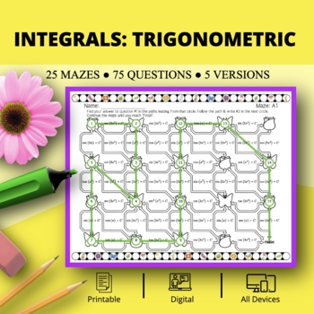 Preview of Spring: Integrals Trigonometric Maze Activity