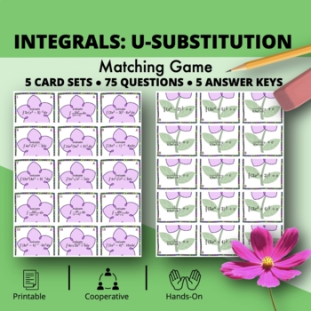 Preview of Spring: Integrals U-substitution Matching Game