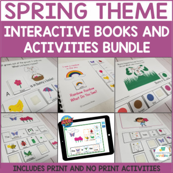 Preview of Spring Speech Therapy Interactive Books and Activities Bundle