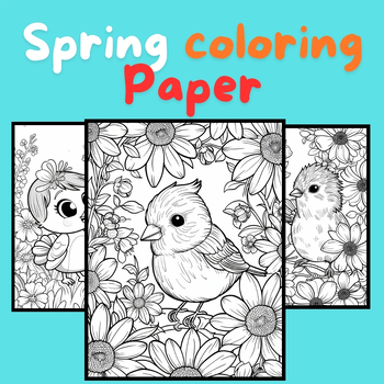 Preview of Spring Interactive Coloring Pages + Writing Prompts | Engaging Spring Activity!