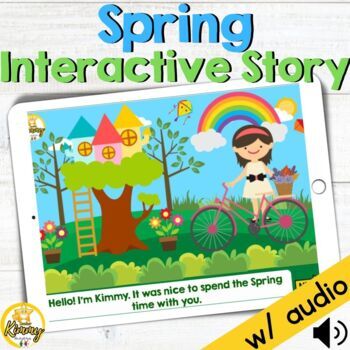 Preview of Spring Interactive Story Following Instructions Boom Cards