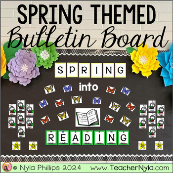 Preview of Spring Into Reading | Spring Bulletin Board