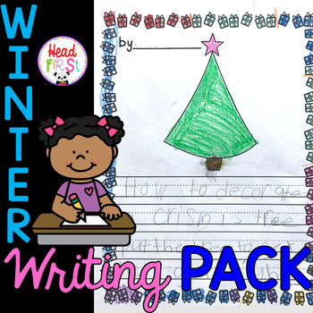 Preview of Winter Lined Writing Paper Journal Prompts and Outlines for 1st Grade