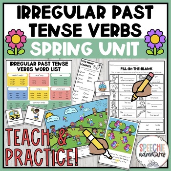 Preview of Spring Irregular Past Tense Grammar Unit for Speech Language Therapy