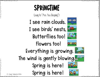 Springtime (Pocket Chart Activity and Student Book) by Judy Tedards