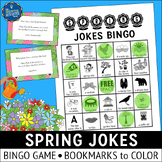Spring Jokes Bingo Game and Bookmarks to Color