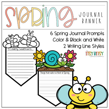 Preview of Spring Journal Writing Prompt Banner - Writing Crafts - Literacy Centers