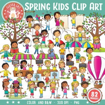 Preview of Spring Kids Clipart