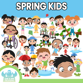 Preview of Spring Kids Clipart (Lime and Kiwi Designs)