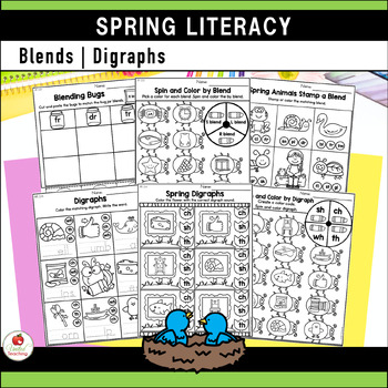 Spring Literacy Activities | No Prep Worksheets | April Morning Work
