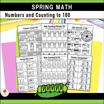 Download Spring Math And Literacy Worksheets Kindergarten Bundle Distance Learning