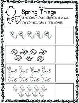 spring kindergarten math literacy activities common core aligned