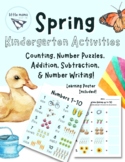 Spring Kindergarten Math - Number Sense, Addition, Subtraction