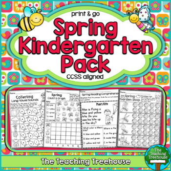 Preview of Spring Kindergarten Pack, No Prep, CCSS Aligned