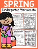 Spring Kindergarten Worksheets (May) Distance Learning