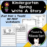 Spring Kindergarten Write A Story Picture Prompt with Word