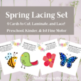 Spring Lacing Cards for Preschool, Kindergarten, First Gra