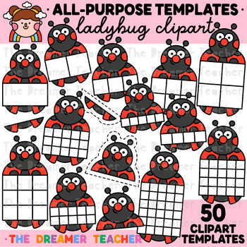 Preview of Spring Ladybug Clipart Templates