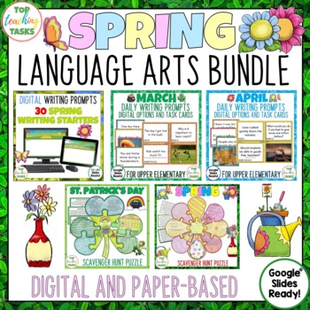 Preview of Spring Language Arts Bundle | Distance Learning