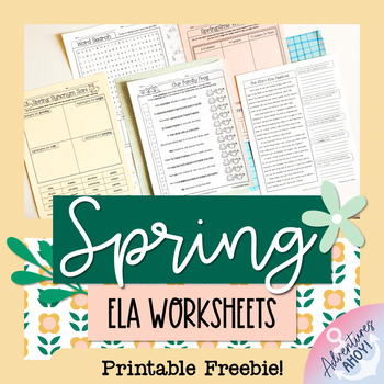Preview of Spring Language Arts Worksheets FREEBIE