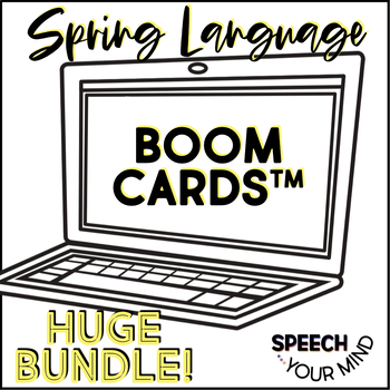 Preview of Spring Language Boom Cards™ Bundle | Spring Game Shows Stories Sequencing